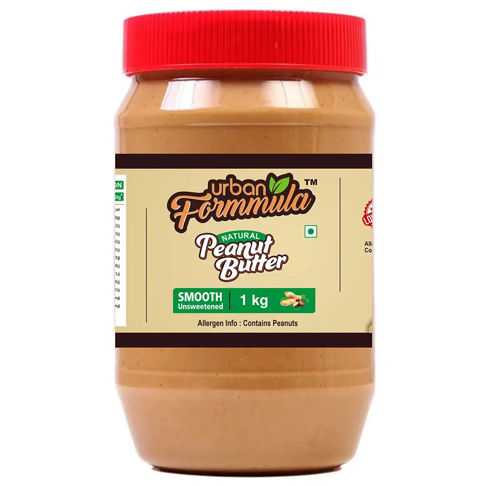 Urban Formmula Natural Peanut Butter,  1 kg  Unsweetened Smooth