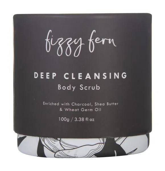 Fizzy Fern Deep Cleansing Body Scrub With Charcoal, Shea Butter & Wheatgerm Oil