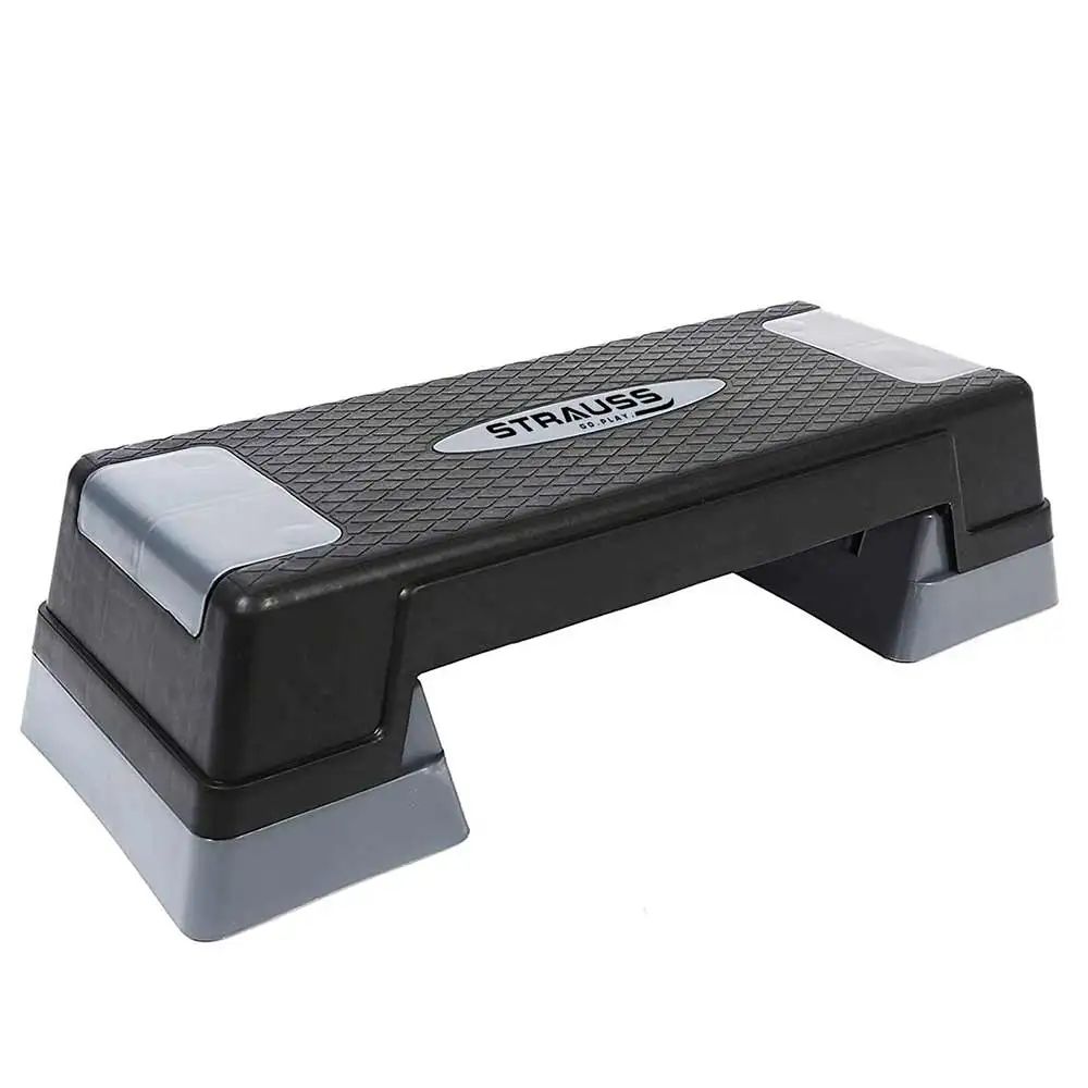 Strauss High Rise Aerobic Stepper,  Black & Grey  Free Size