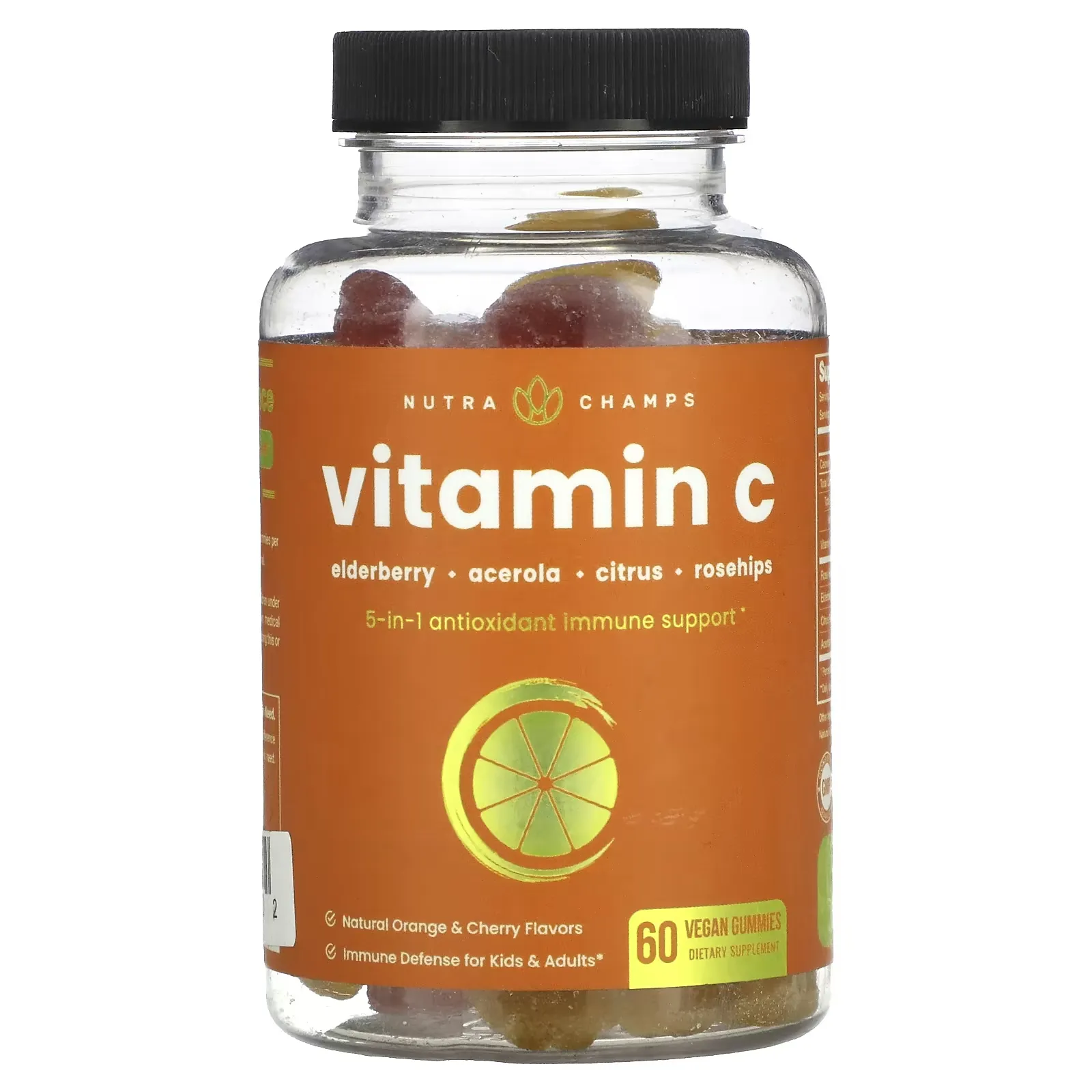 Vitamin C, Natural Orange & Cherry, 60 Vegan Gummies