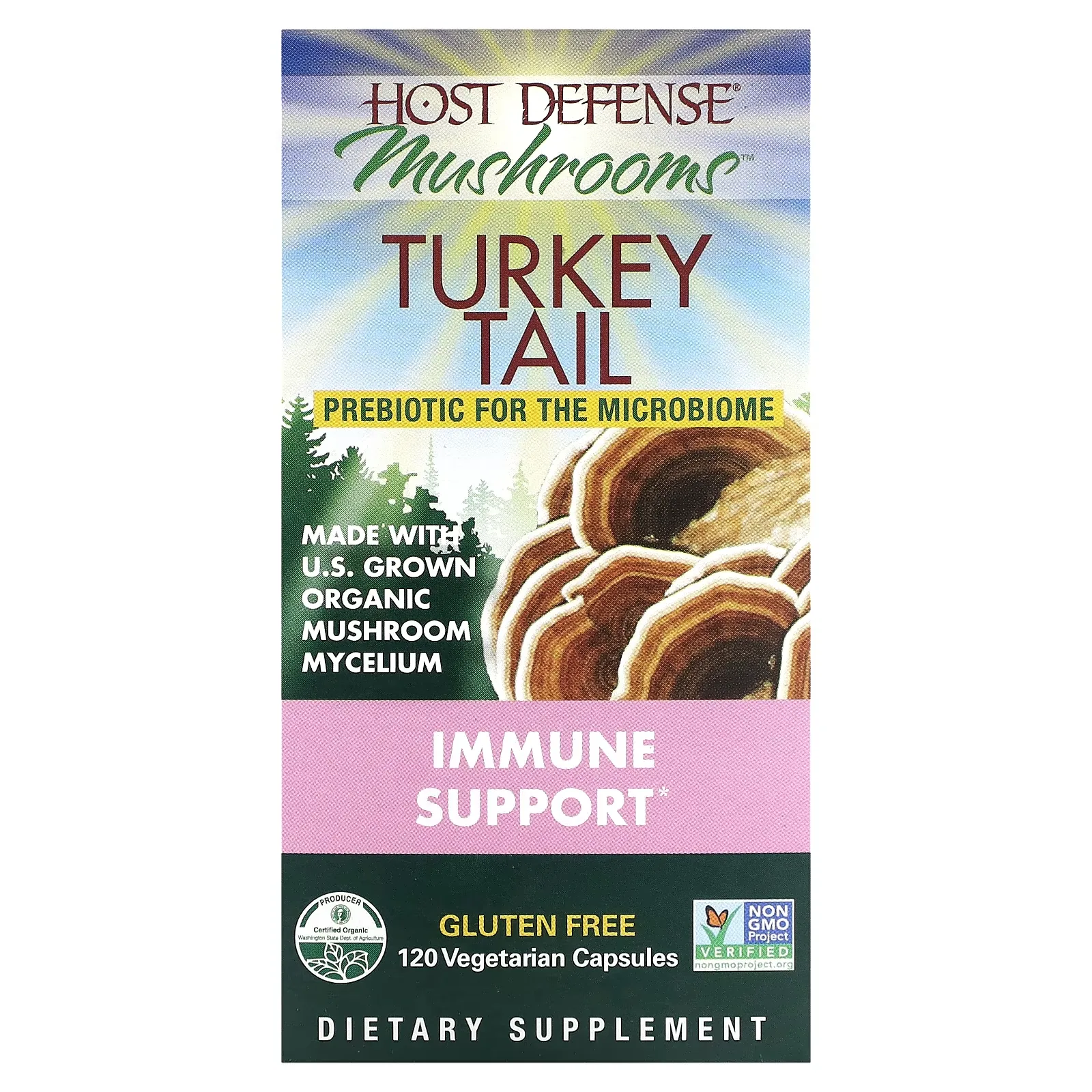 Host Defense Mushrooms, Turkey Tail, Immune Support, 120 Vegetarian Capsules