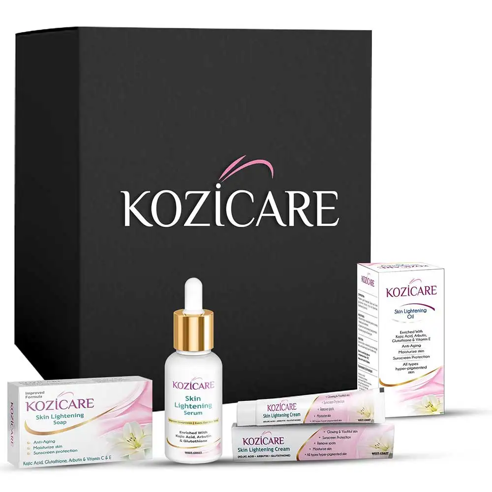 Kozicare Kojic Acid Skin Lightening/Brightening Combo Pack (Soap + Serum + Cream + Fairness Oil),  4 Piece(s)/Pack  for All Skin Type