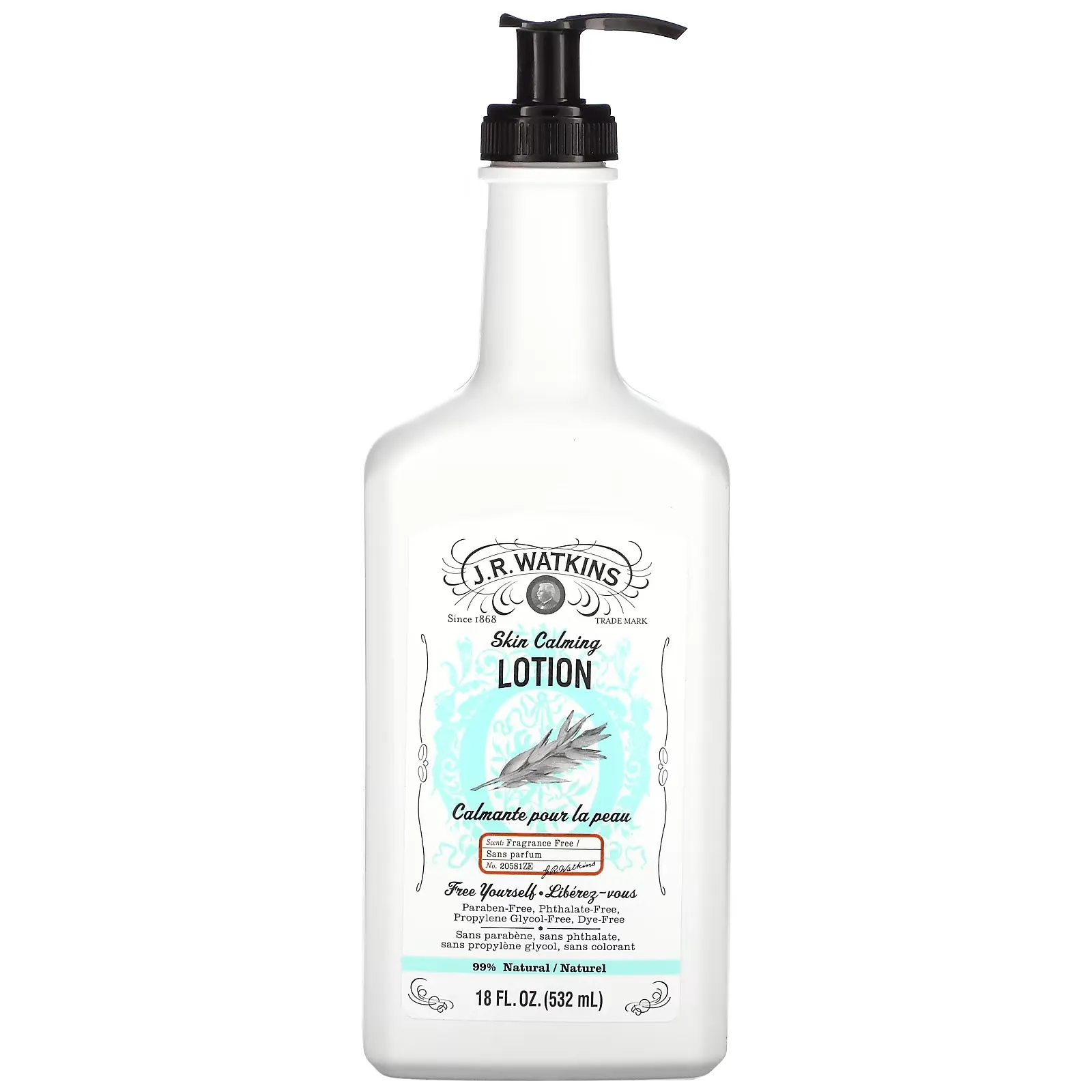 Skin Calming Lotion, Fragrance Free, 18 fl oz (532 ml)