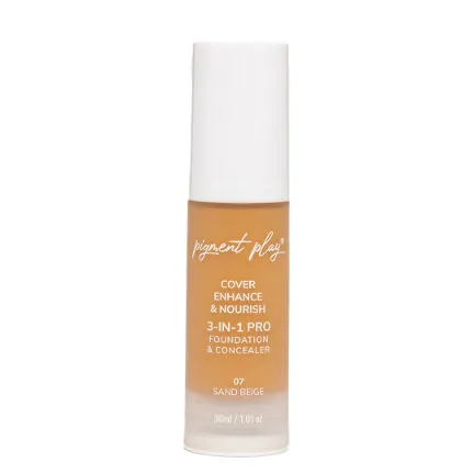 Pigment Play 3-in-1 Cover + Enhance + Nourish Foundation & Concealer - 07 Sand Beige