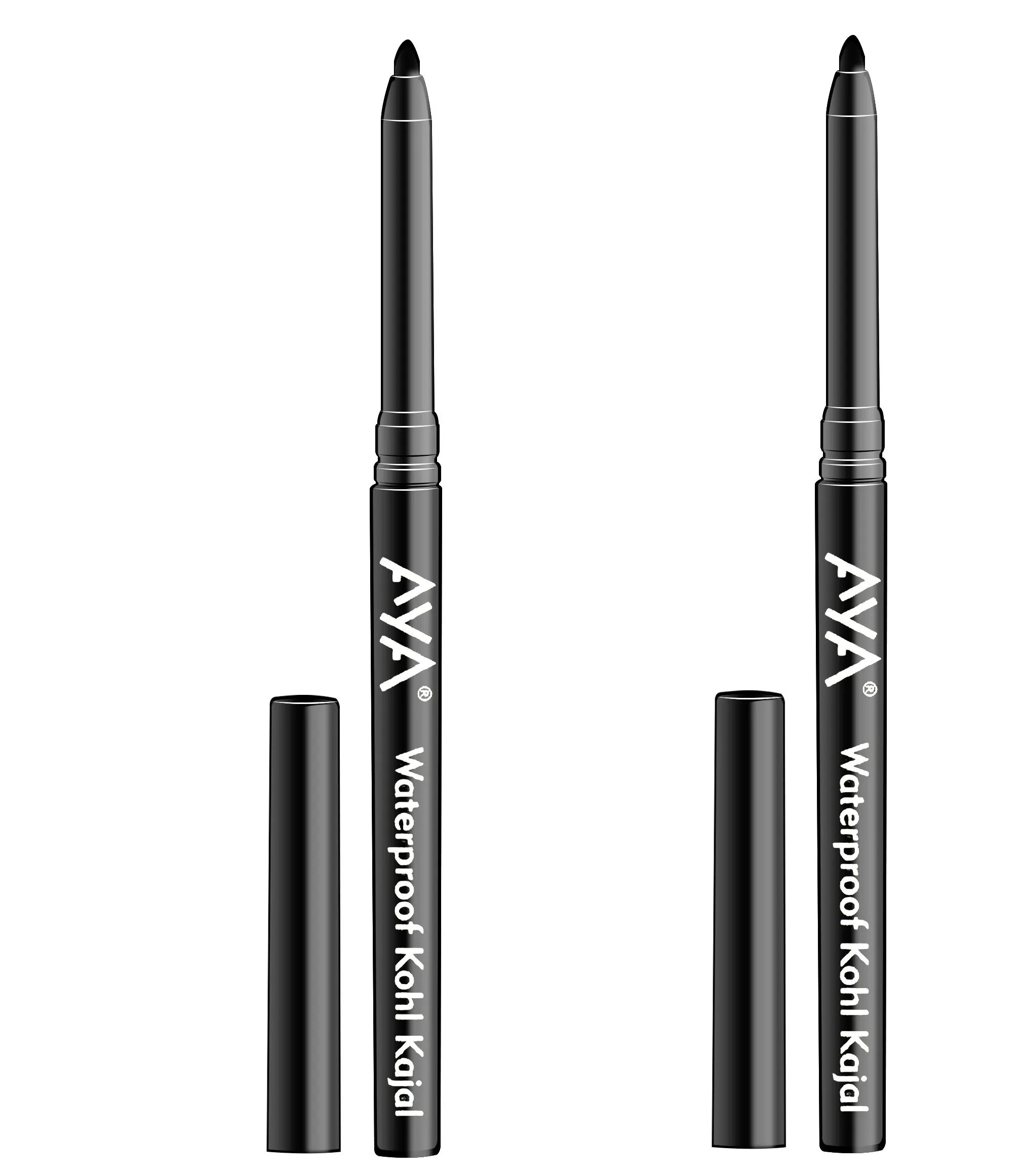 AYA Waterproof Kohl Kajal (Pack Of 2) - Jet Black