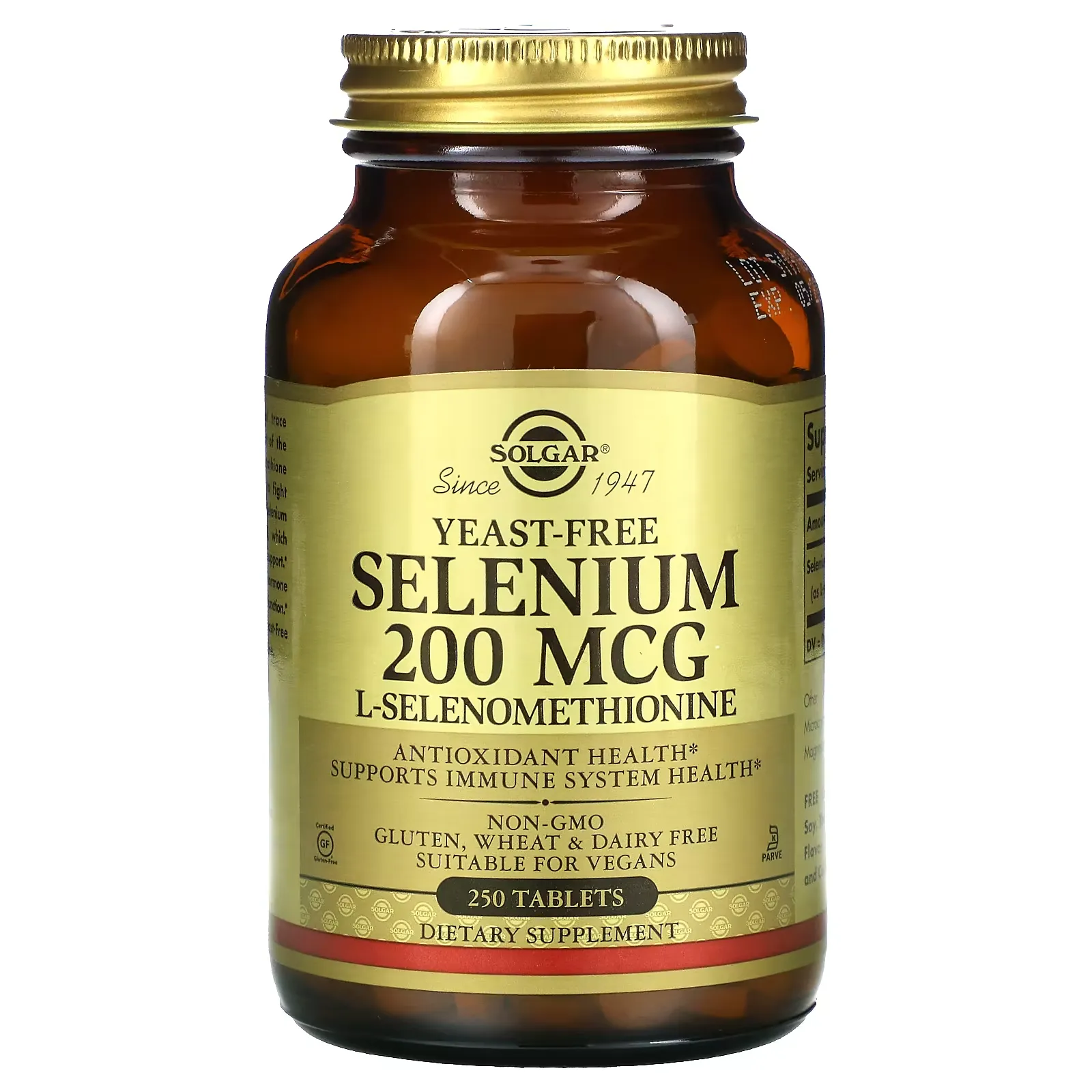 Selenium, Yeast-Free, 200 mcg, 250 Tablets