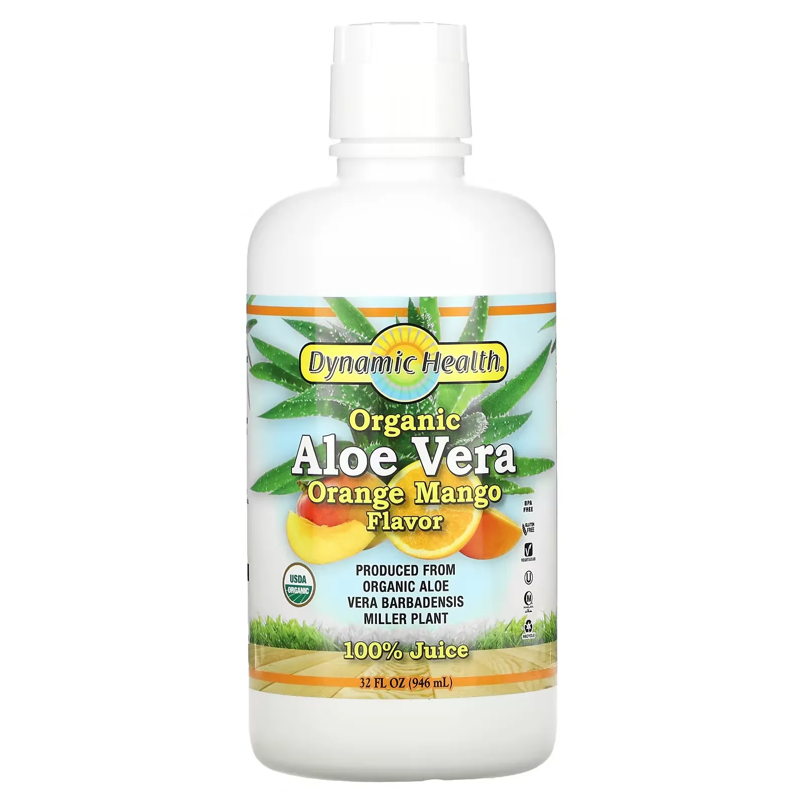 Organic Aloe Vera, Orange Mango, 32 fl oz (946 ml)