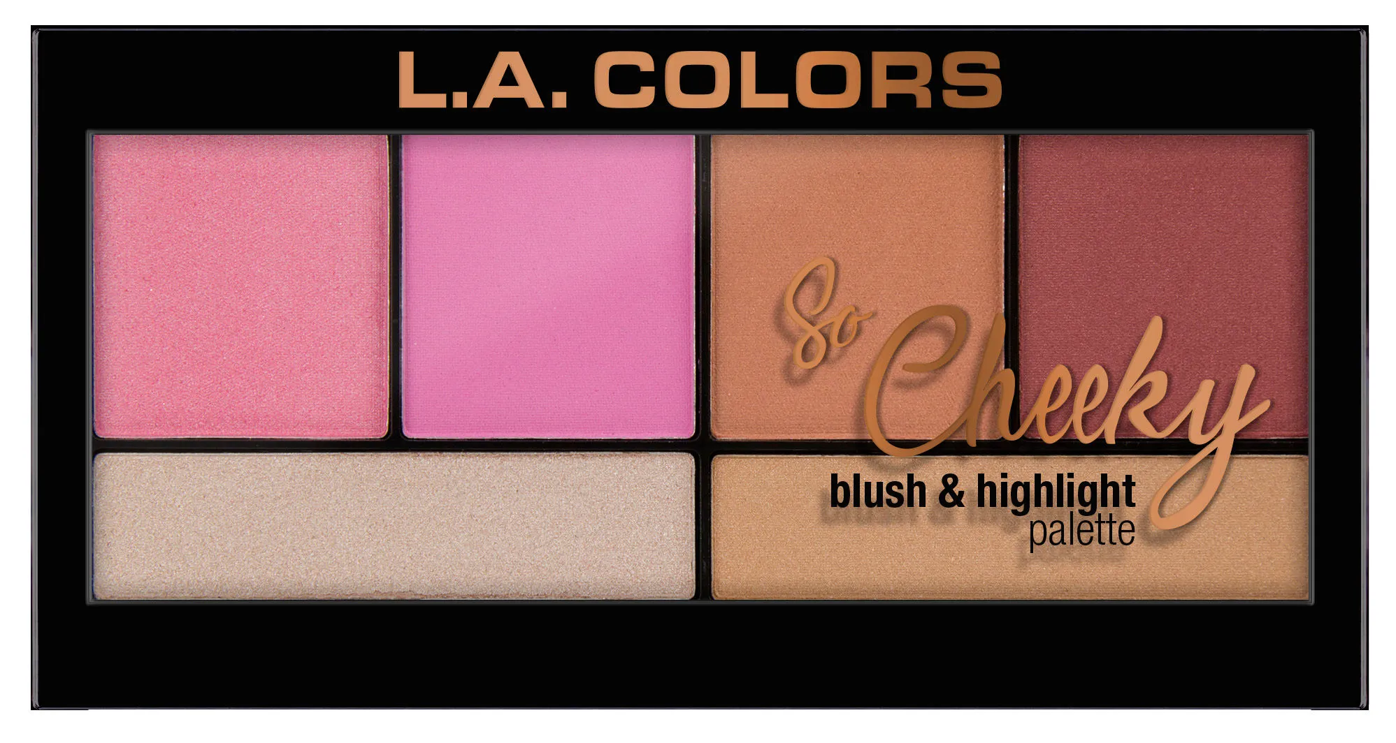 L.A. Colors So Cheeky Blush And Highlight Palette - Pink And Playful