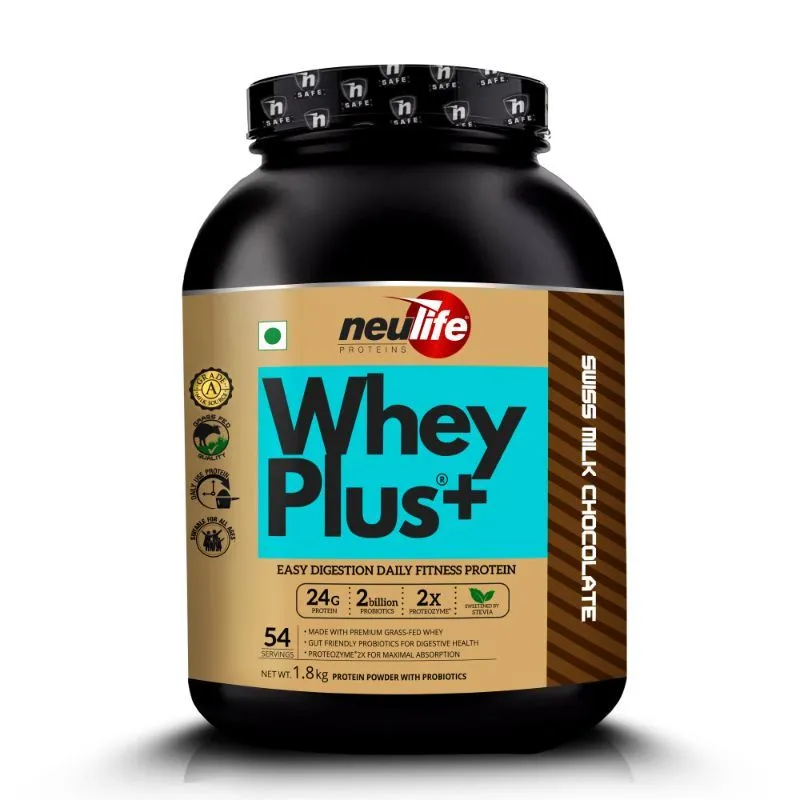 Neulife Wheyplus Gut-Friendly Grass-Fed Whey Protein Powder - Swiss Chocolate Flavour