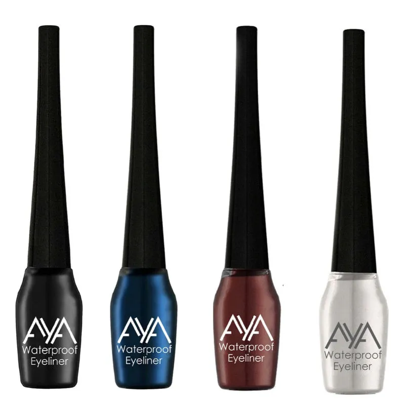 AYA Waterproof Eyeliner - Black, Blue, Brown, Silver (Set of 4)