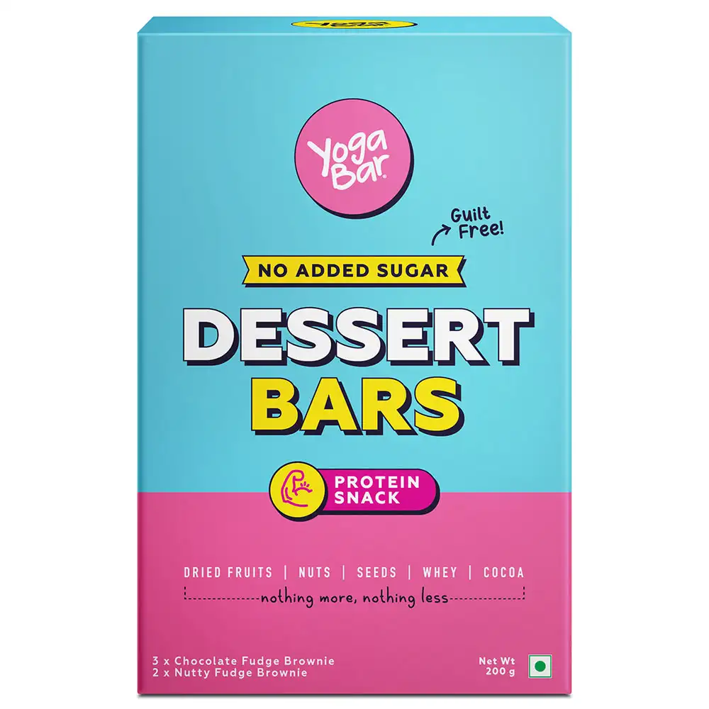 Yogabar Dessert Bar,  5 bar(s)  3 Chocolate Fudge Brownie & 2 Nutty Fudge Brownie