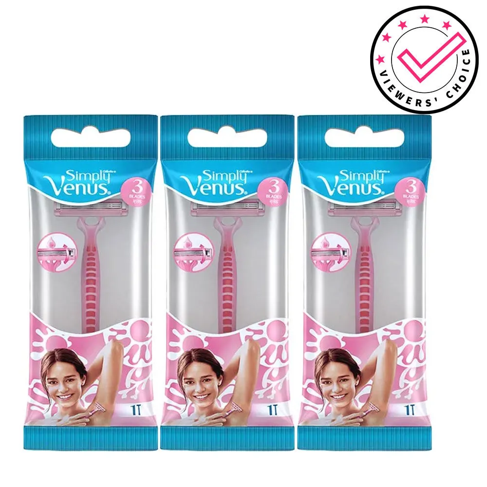 Gillette Venus 3 Simply Razor for Women - Pack of 3