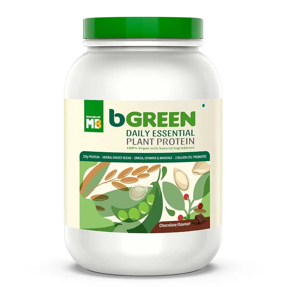 bGREEN Daily Essential Plant Protein by MuscleBlaze OP,  1.65 lb  Chocolate