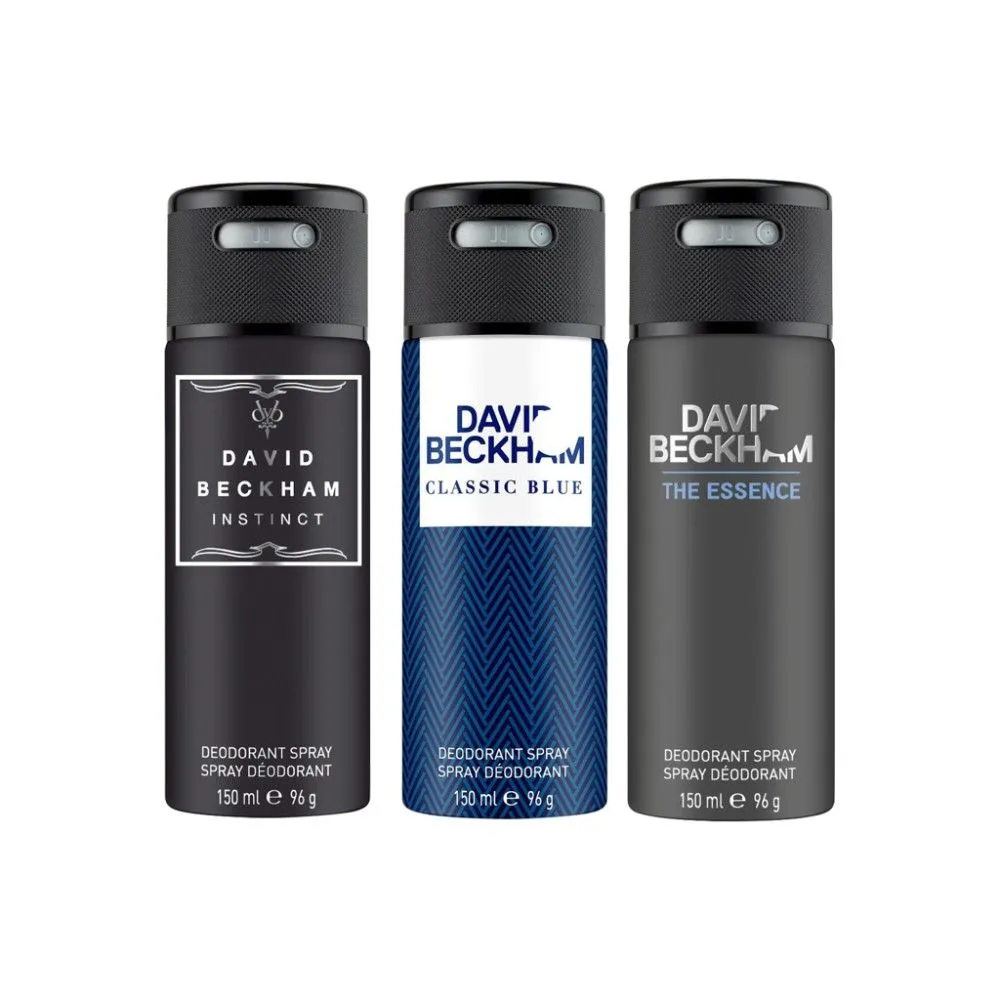 David Beckham Instinct + Classic Blue + The Essence Deo Combo Set