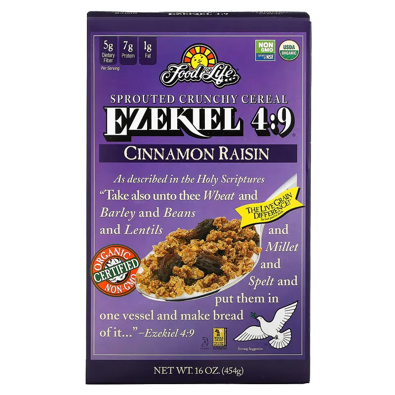 Ezekiel 4:9, Sprouted Crunchy Cereal, Cinnamon Raisin, 16 oz (454 g)