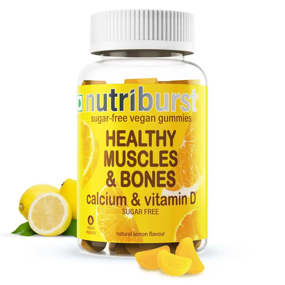 Nutriburst Healthy Muscles & Bones,  60 gummies  Lemon