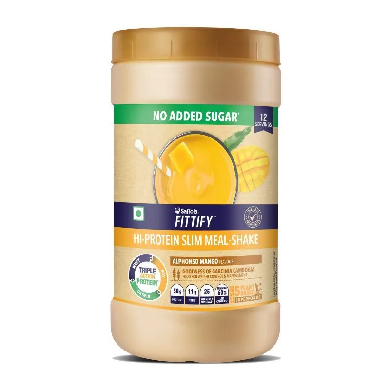 Saffola FITTIFY Gourmet Hi-Protein Slim Meal Shake - Alphonso Mango