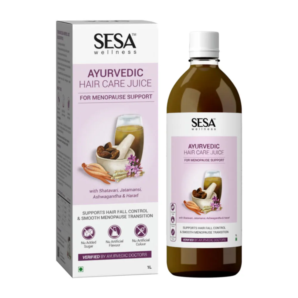 SESA Ayurvedic Hair Care Juice for Menopause Support with Shatavari Jatamani Ashwagandha & Harad