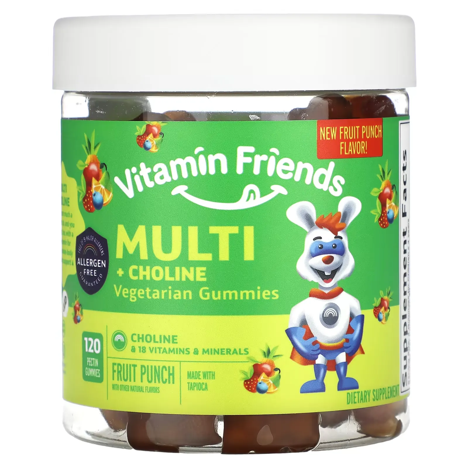 Multi + Choline Vegetarian Gummies, Fruit Punch, 120 Pectin Gummies