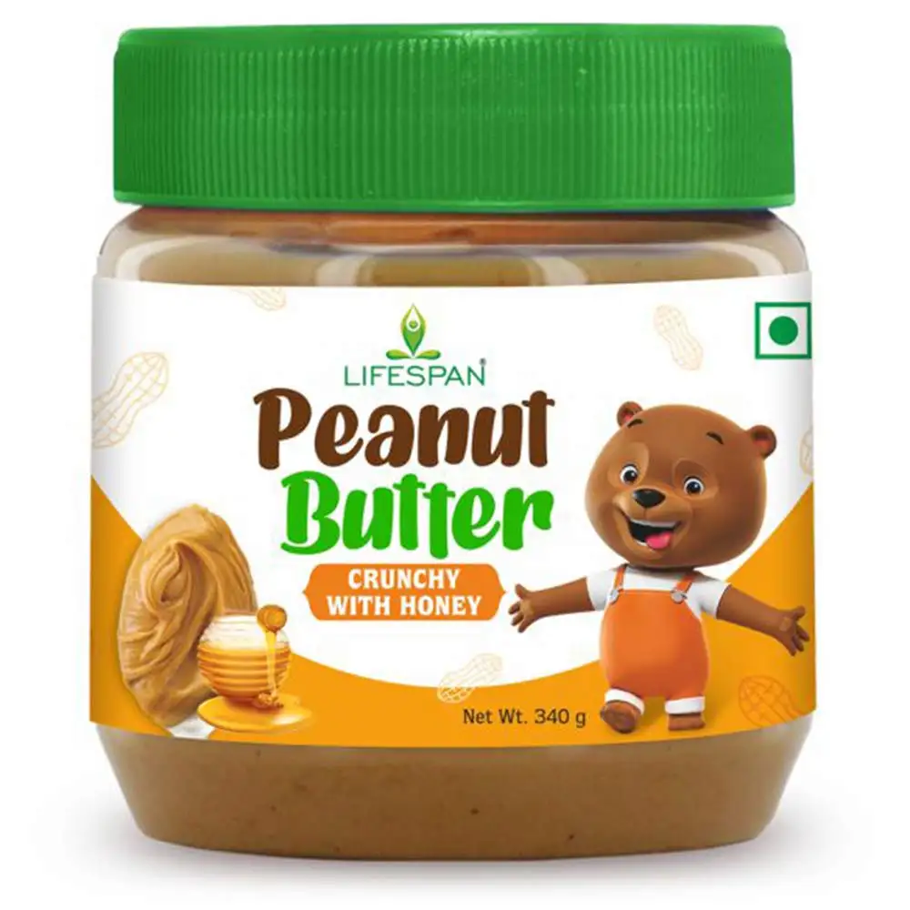 Lifespan Peanut Butter,  340 g  Crunchy with Honey