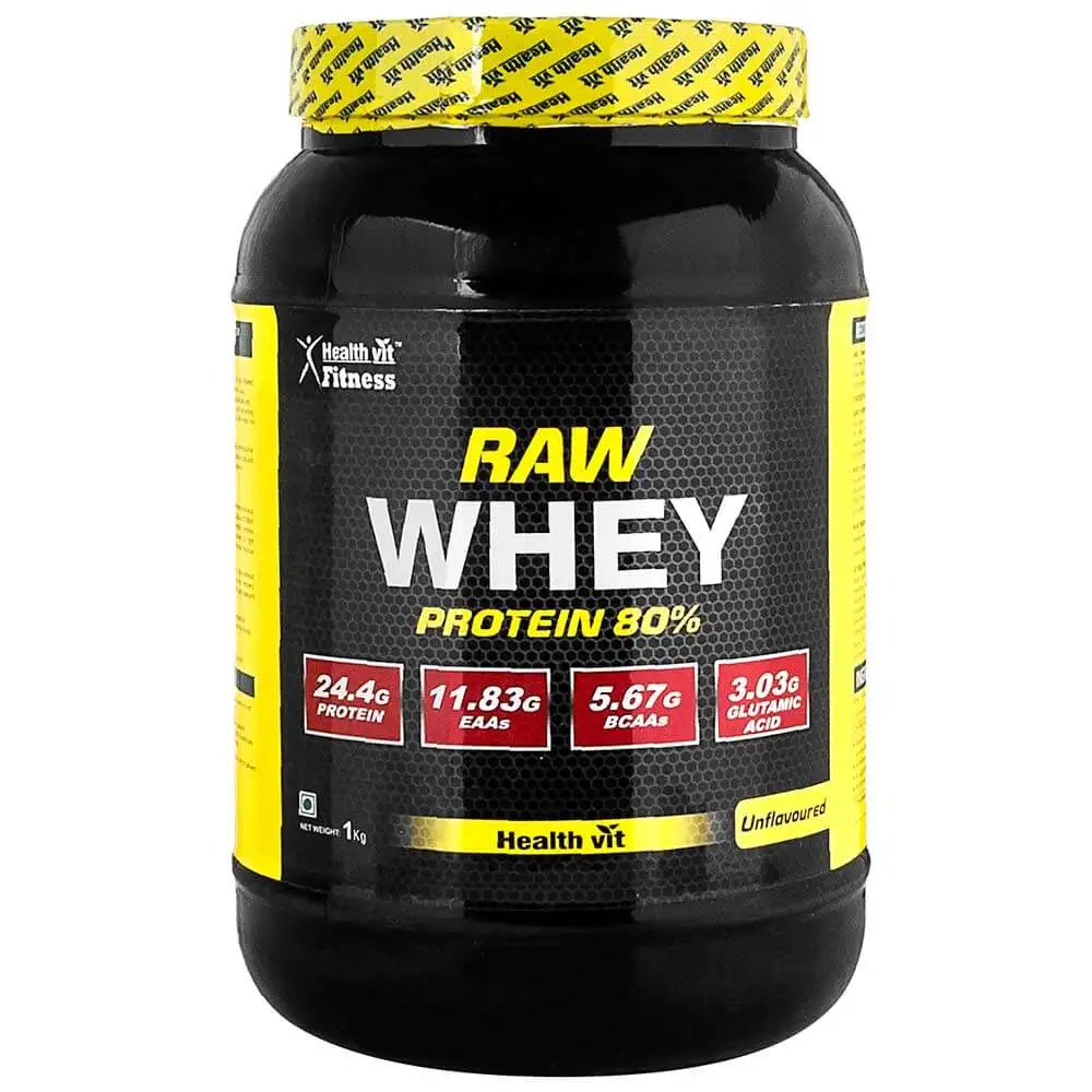 Healthvit Fitness Raw Whey Protein 80%,  2.2 lb  Unflavoured