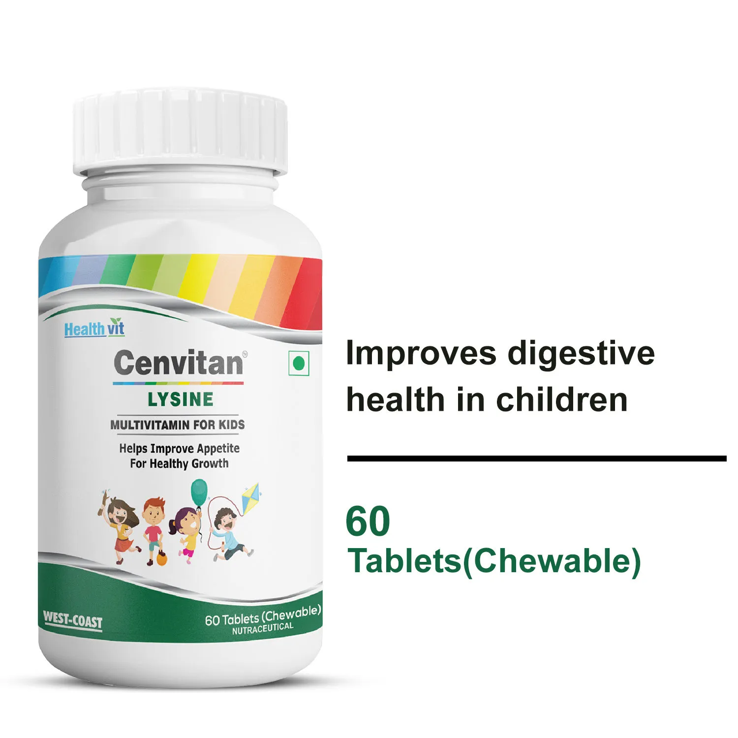 Healthvit Cenvitan Lysine (Multivitamin & Multimineral For Kids) 60 Tablets