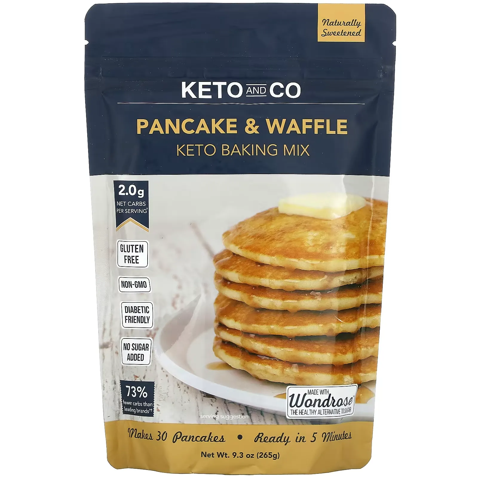 Keto Baking Mix, Pancake & Waffle, 9.3 oz (265 g)