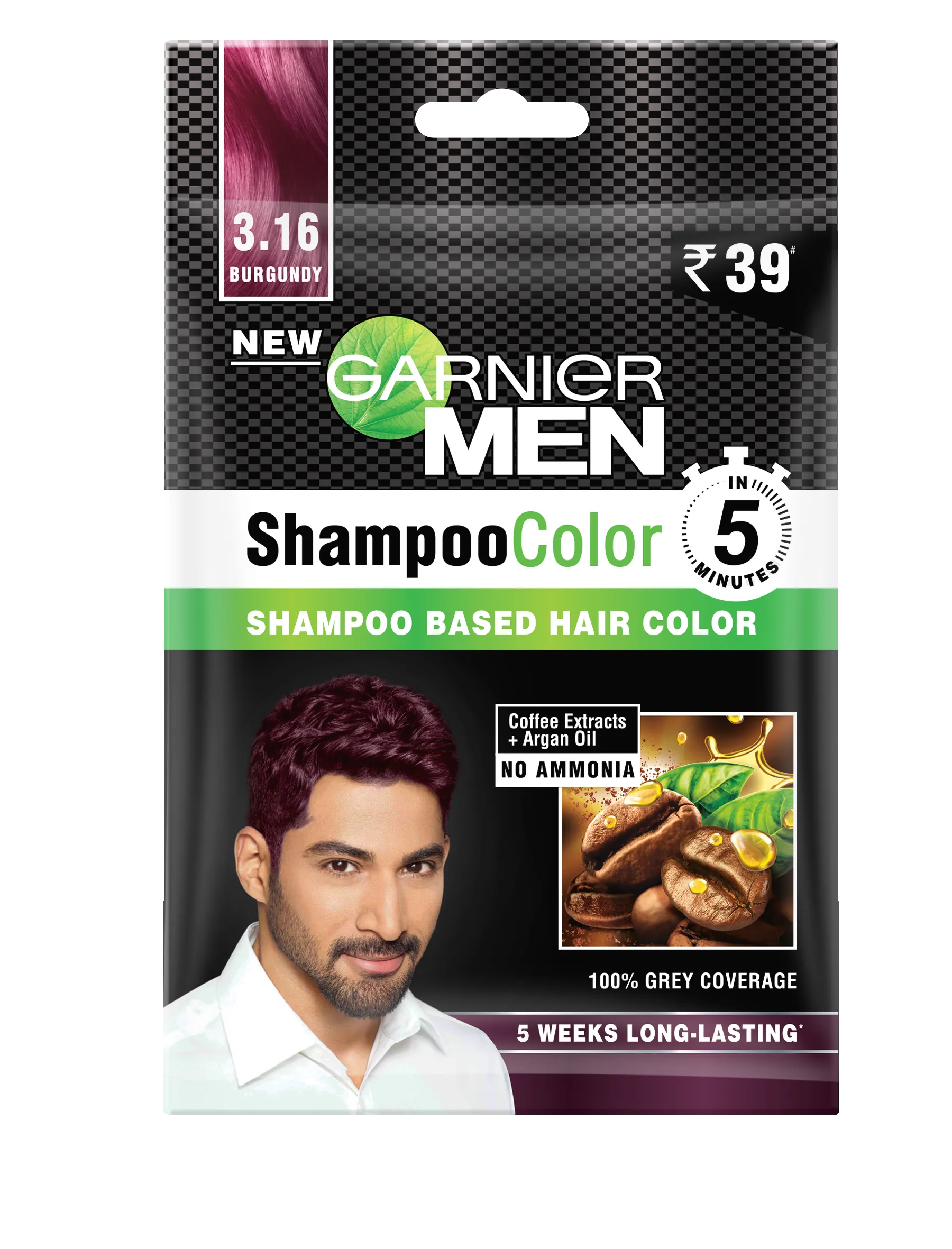 Garnier Men Shampoo Color - Shade 3.16 Burgundy