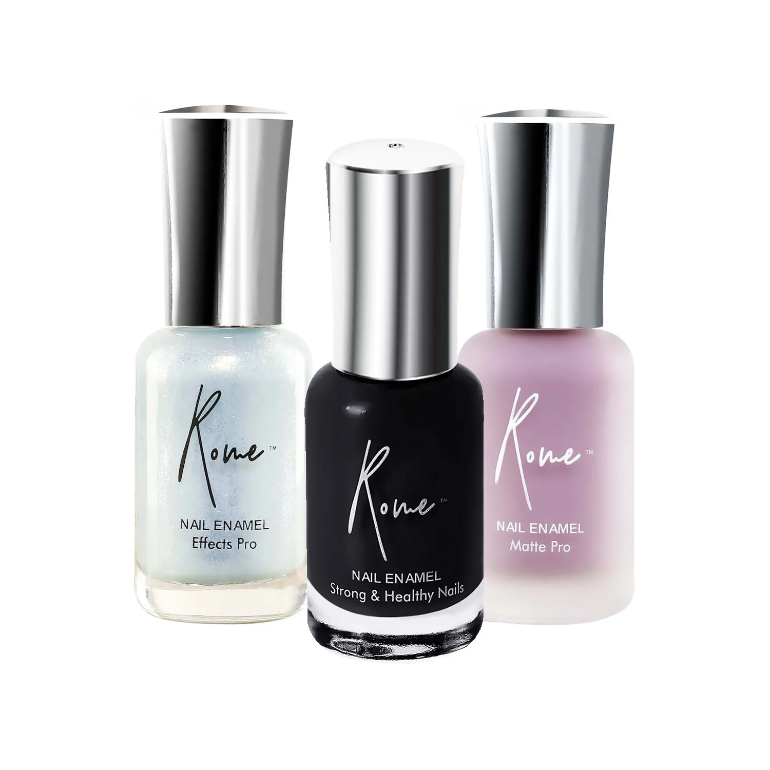 Rome Nail Enamel Set Of 3 (Midnight Black+ Misty Lilac+ Hawaii Ocean)