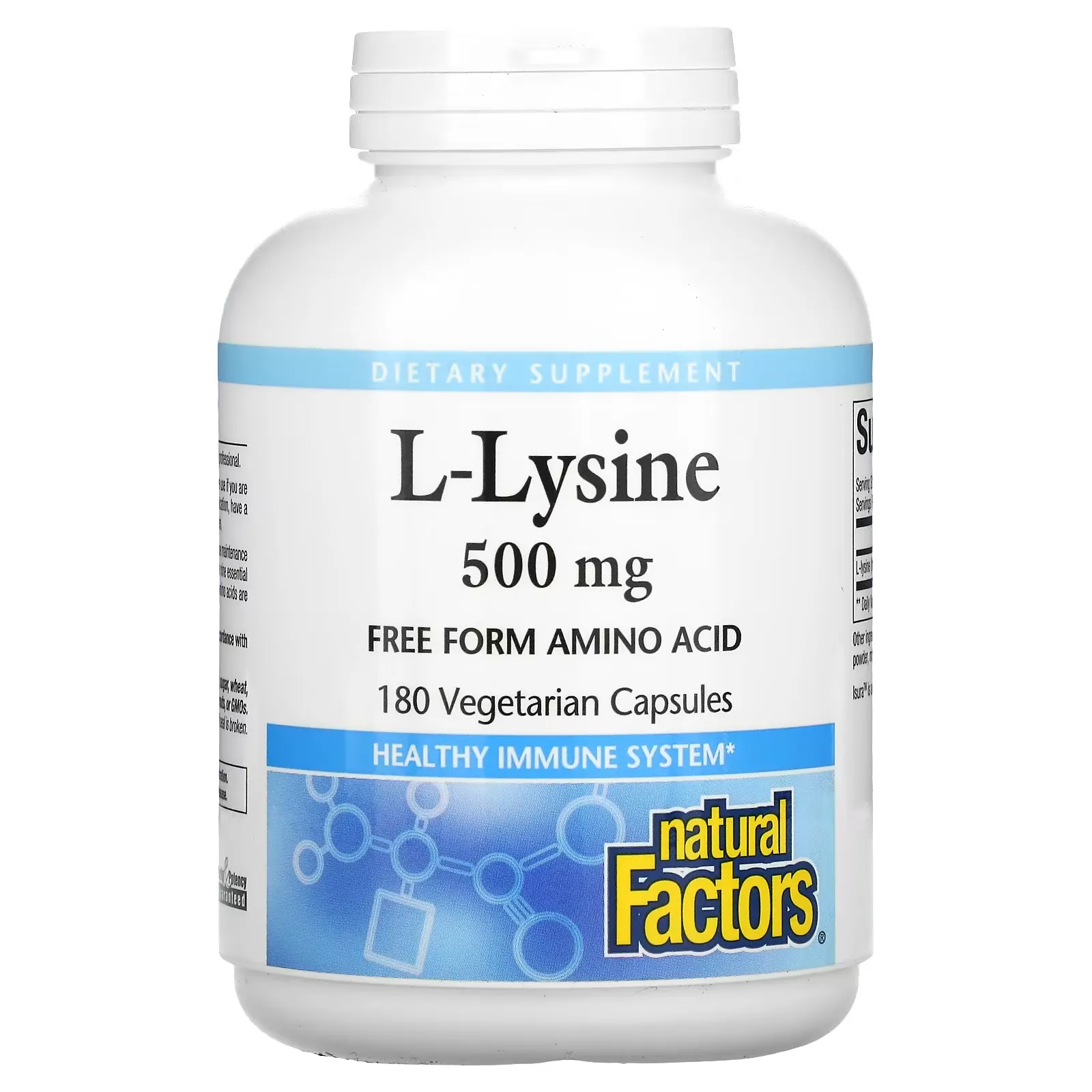 L-Lysine, 500 mg, 180 Vegetarian Capsules