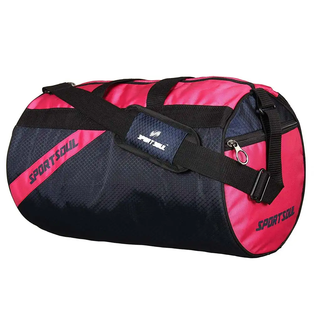 SportSoul Gym Bag with Shoe Pocket,  Pink & Oxford Blue