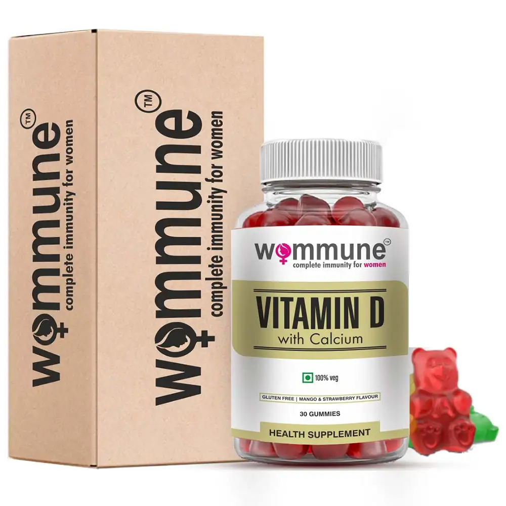 Wommune Vitamin D3 with Calcium,  30 gummies  Mango & Strawberry