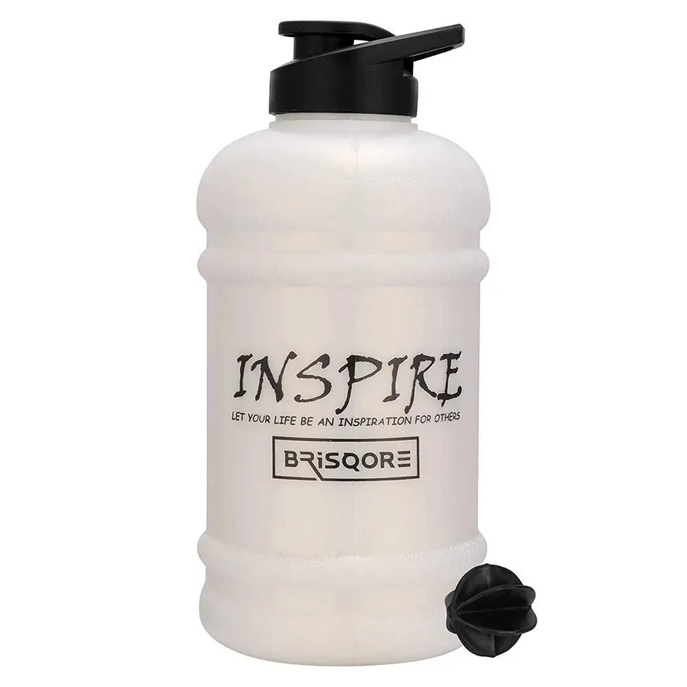 GHC Brisqore Protein Gallon Water Bottle,  Pearl White  2.2 L