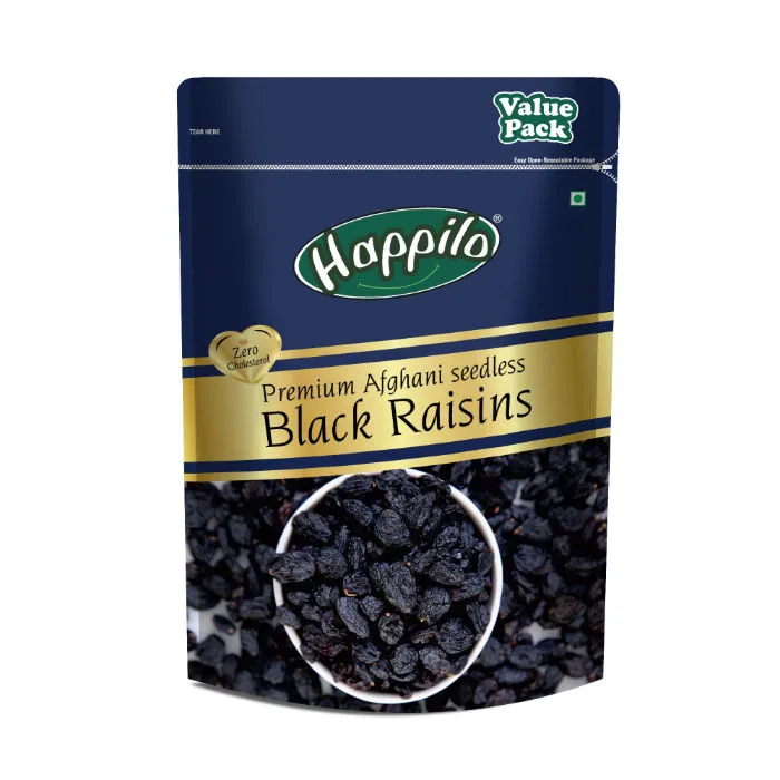 Happilo Premium Afghani Seedless Black Raisins (Value Pack)