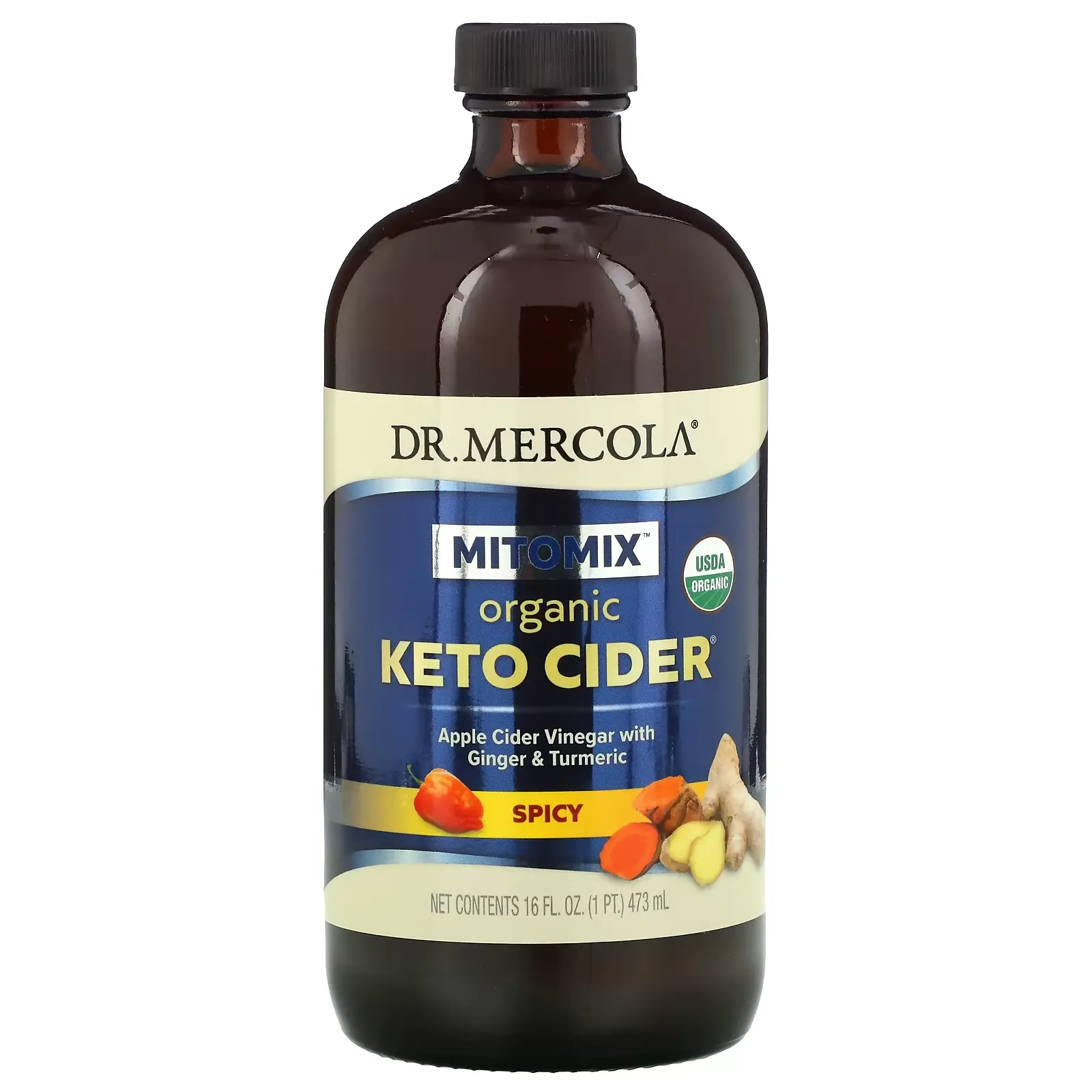 Organic Keto Cider, Spicy, 16 oz (473 ml)