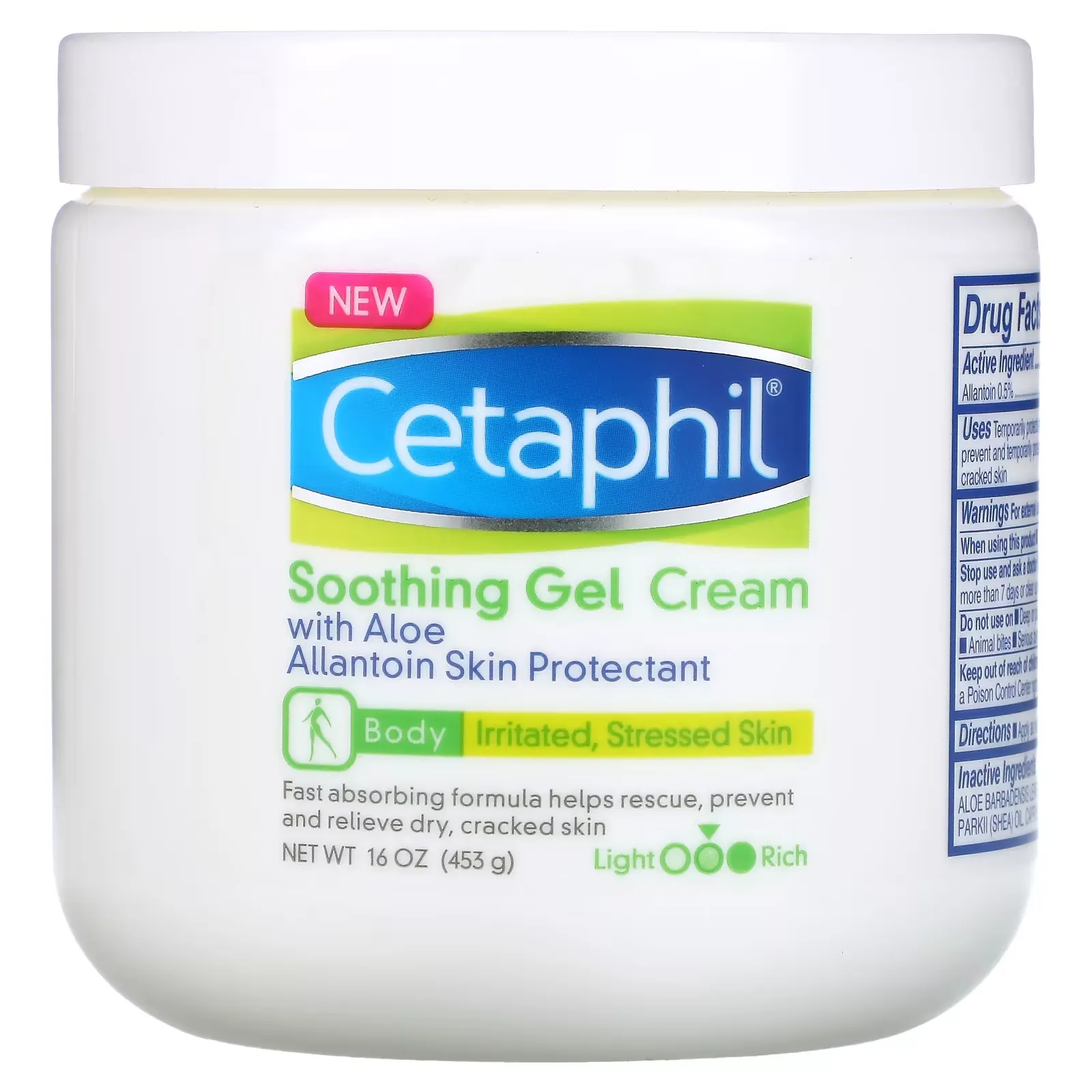 Soothing Gel Cream with Aloe, Medium, Fragrance Free, 16 oz (453 g)