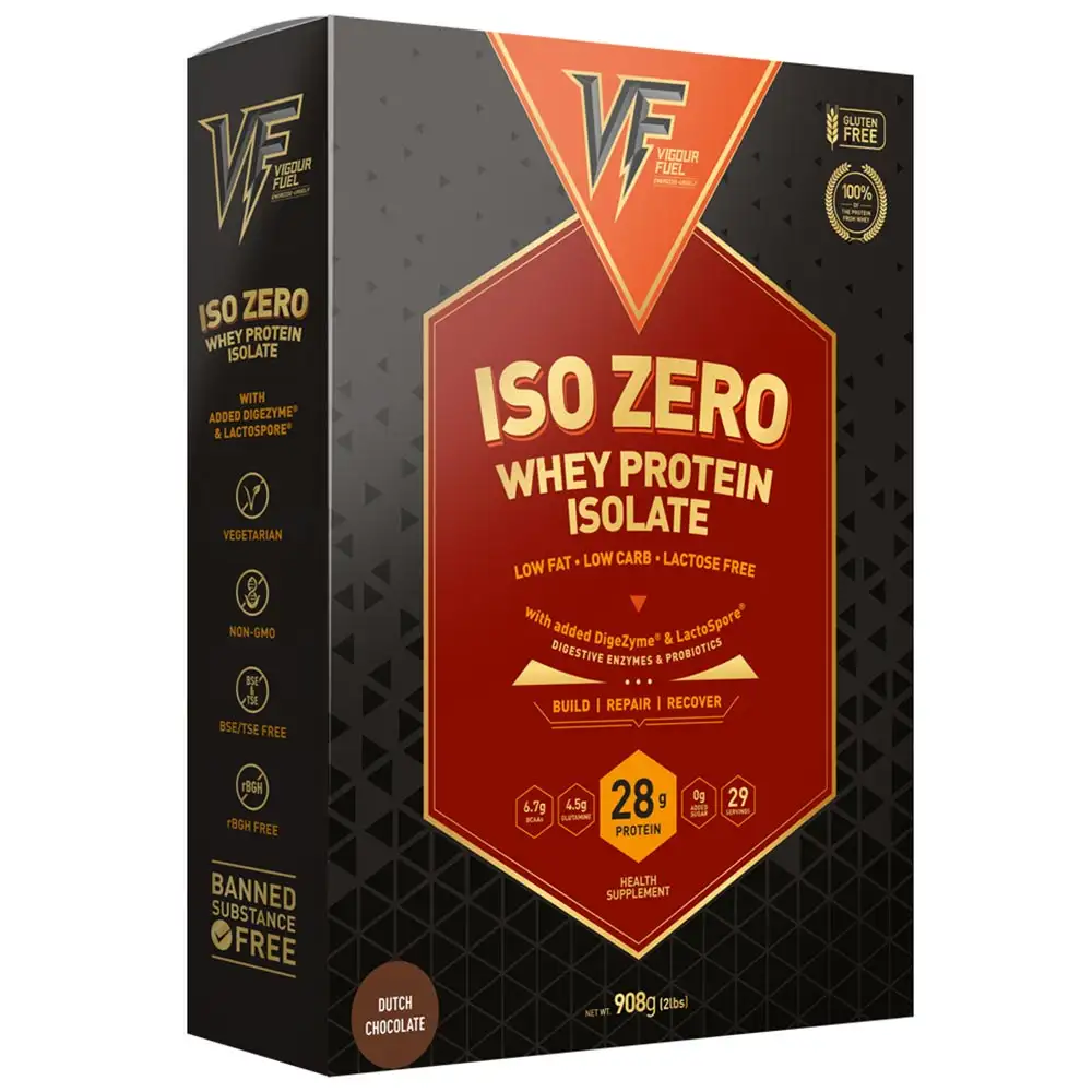 Vigour Fuel Iso Zero Whey Protein Isolate,  2 lb  Dutch Chocolate