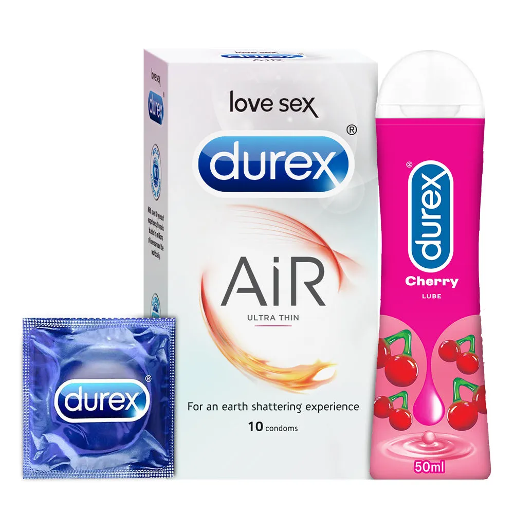 Durex Ultra Thin Air Condoms - 10Pcs with Cheeky Cherry Lubrication