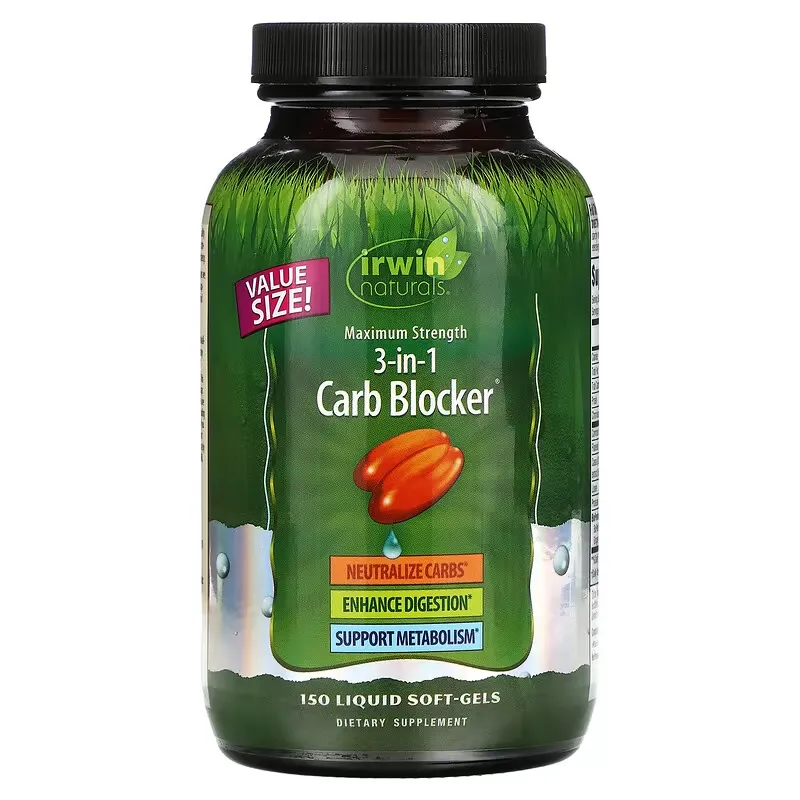 3-in-1 Carb Blocker, Maximum Strength, 150 Liquid Soft-Gels