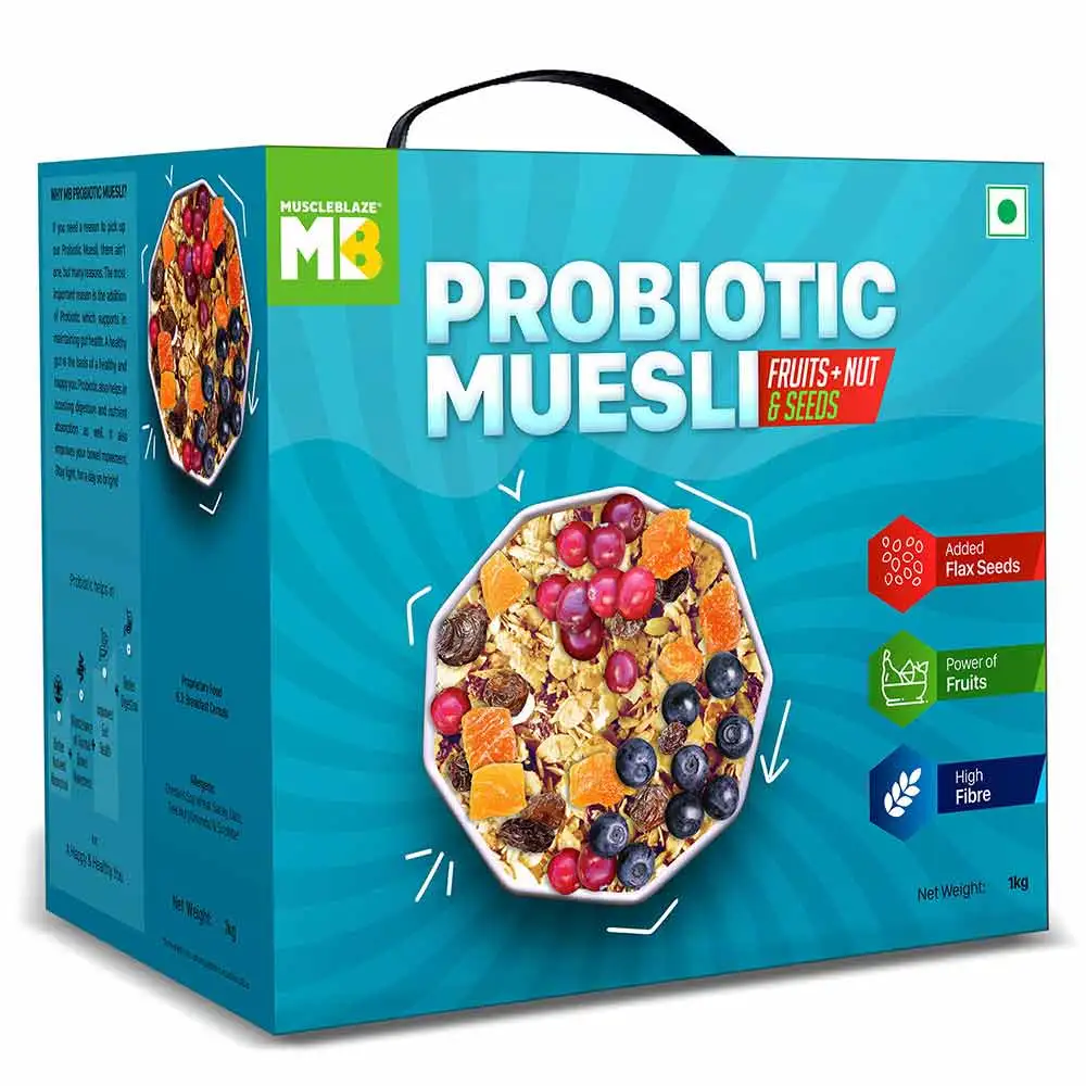 MuscleBlaze Probiotic Muesli,  1 kg  Fruits,Nuts & Seeds