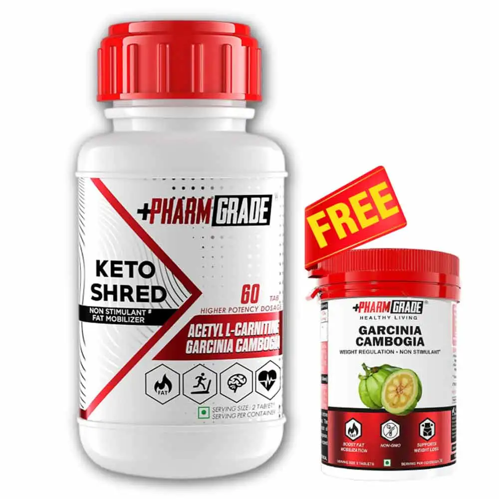 Pharmgrade Keto Shred,  60 tablet(s)  Unflavoured +  Healthy Living Garcinia Cambogia 60 Tabs Free