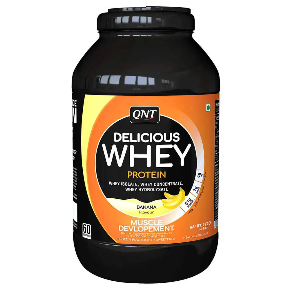 QNT Delicious Whey Protein,  4.4 lb  Banana