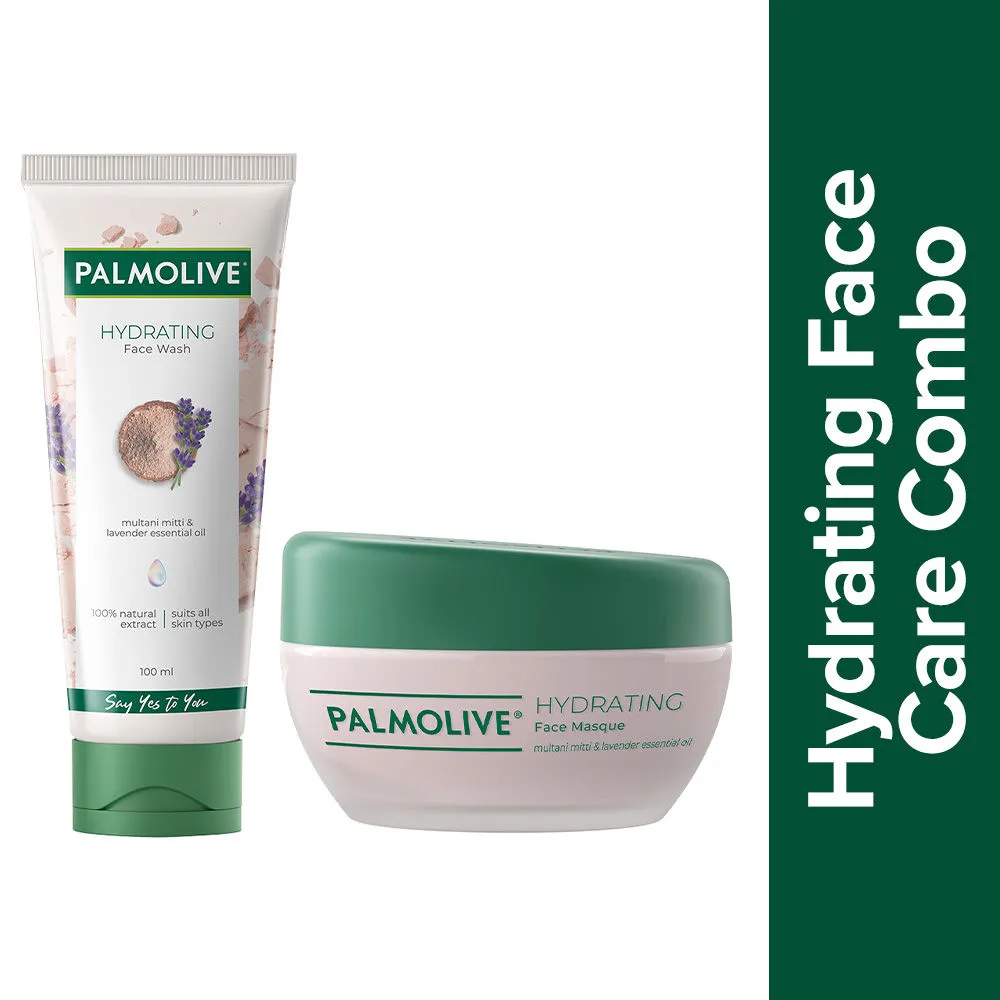 Palmolive Hydrating Face Care Combo - Gel Face Wash and Face Masque with 100% Natural Extracts