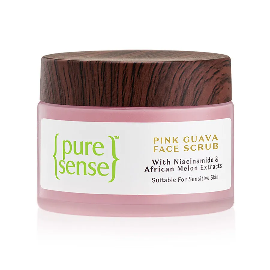 PureSense Pink Guava Face Scrub with Niacinamide & African Melon for Exfoliation & Glowing Skin