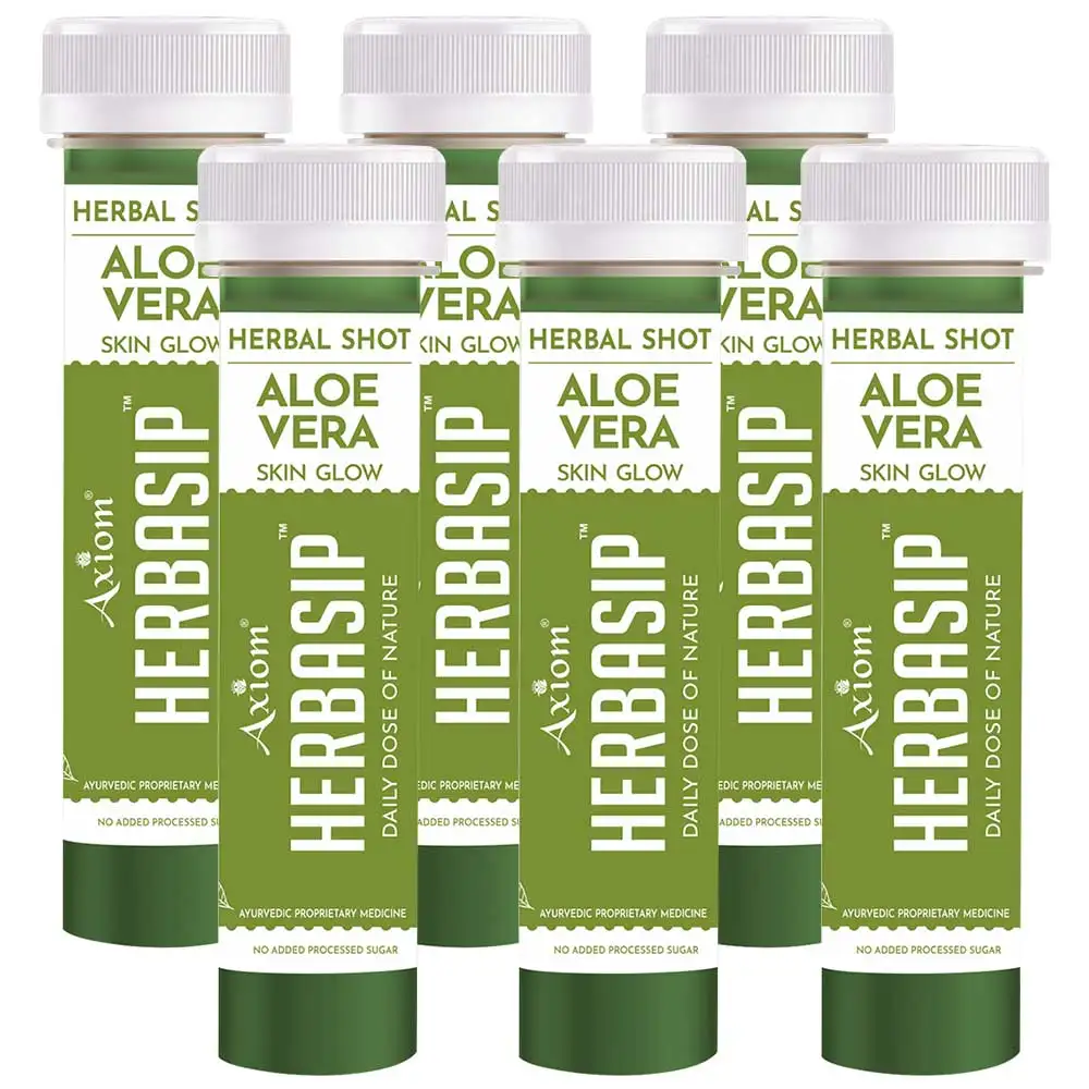 Herbasip Aloevera Juice Pack of 6 Shots,  50 ml  Unflavoured