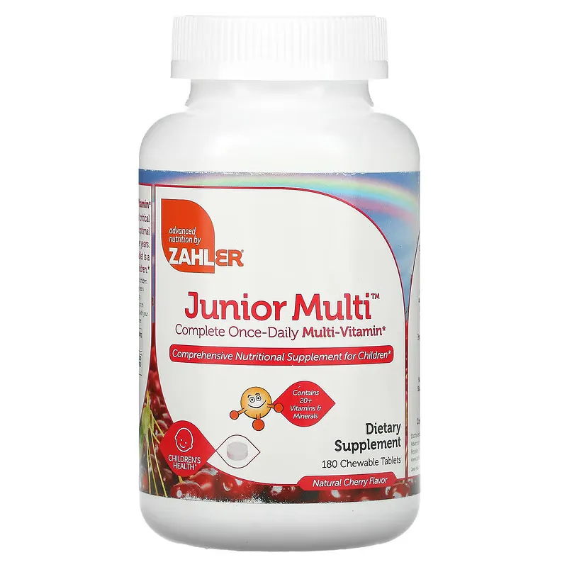 Junior Multi, Complete Once-Daily Multi-Vitamin, Natural Cherry, 180 Chewable Tablets