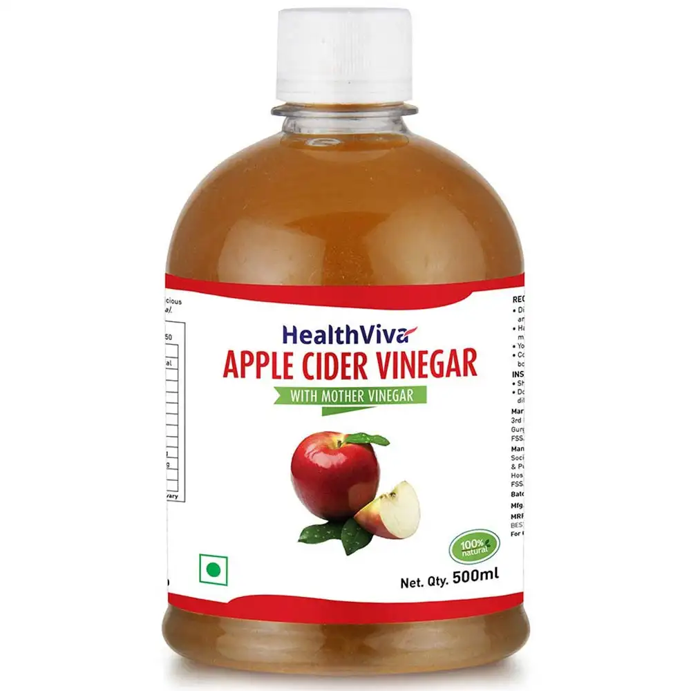 HealthViva Apple Cider Vinegar 100% Natural OP,  0.5 L  Unflavoured