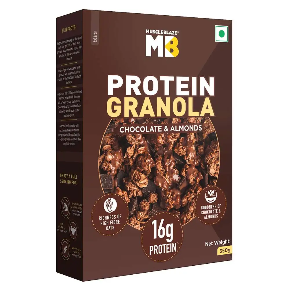 MuscleBlaze Protein Granola,  Chocolate & Almonds  350 g