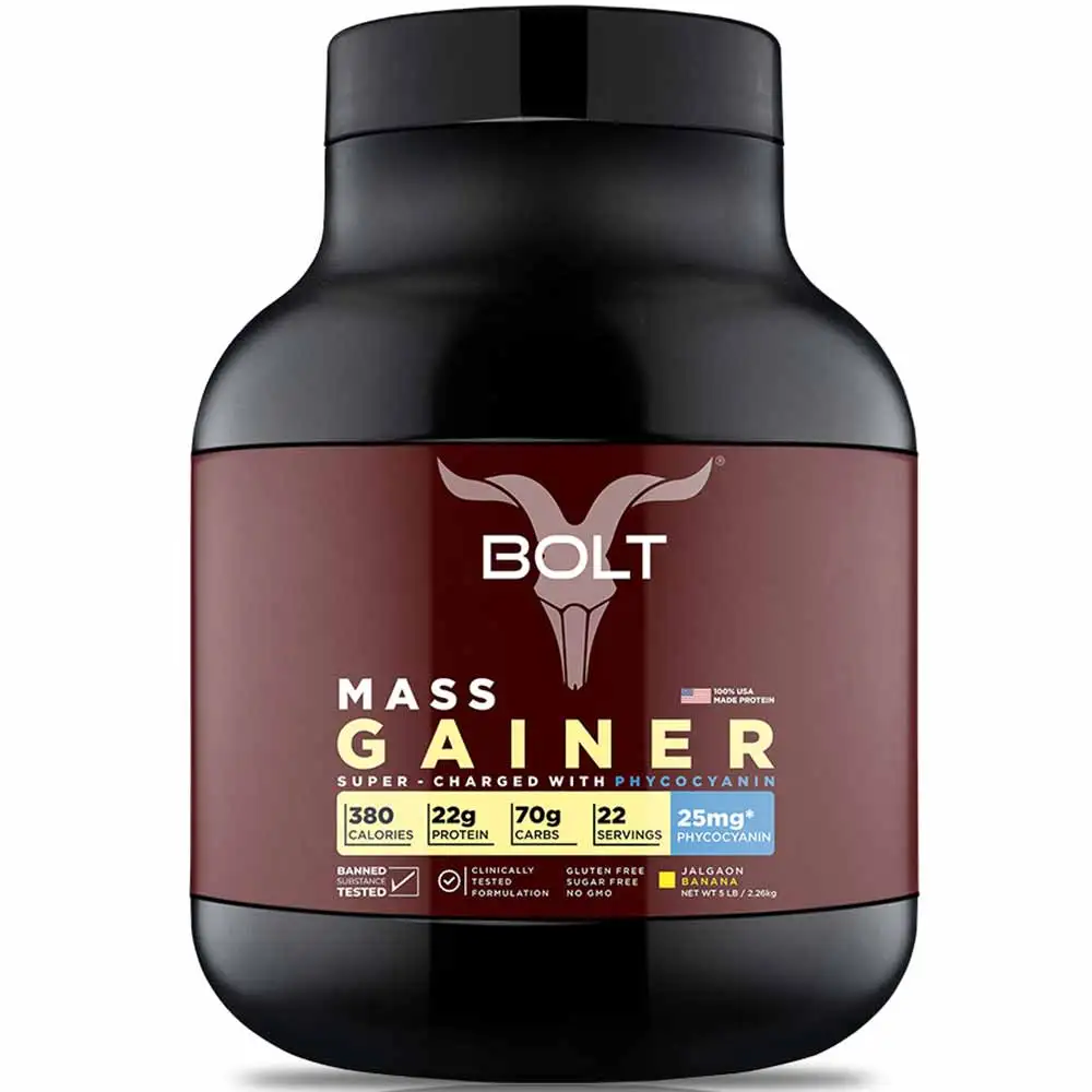 Bolt Mass Gainer Super-Charged With Phycocyanin,  5 lb  Jalgaon Banana