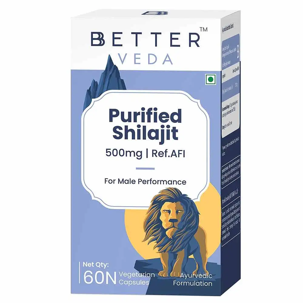 Bbetter Veda Purified Shilajit 500mg,  60 veggie capsule(s)